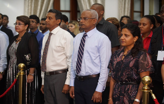President Faure hosts State reception on the occasion of the State Visit of President Solih to Seychelles