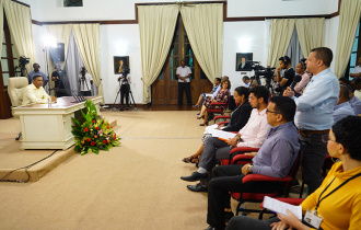 President Faure meets the Press during first live Presidential Press Conference for 2020