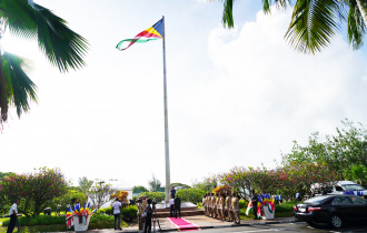 President Faure attends Flag Raising Ceremony to commemorate Constitution Day