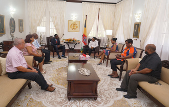 President Faure receives members of the Seychelles Bible Society