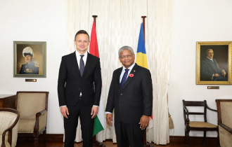 President Ramkalawan receives Hungary's Minister for Foreign Affairs and Trade at State House