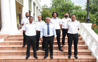 President Ramkalawan meets fully-fledged trained Seychellois on the fleet of Seypec tankers