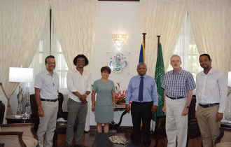 The President receives members of the Seychelles National Choir committee
