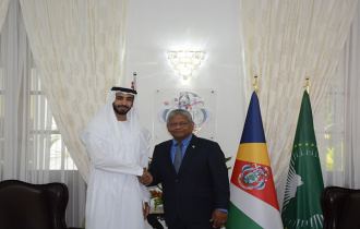 Courtesy call by the Minister of State in the Ministry of Foreign Affairs and International Cooperation in the United Arab Emirates on President Ramkalawan