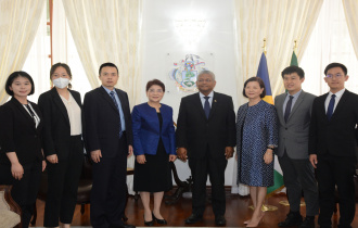 President Ramkalawan receives Special Representative of the Chinese Government on African Affairs at State House