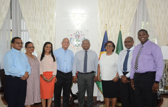The President receives the Board of Directors of the Seychelles Bible Society of Seychelles at State House