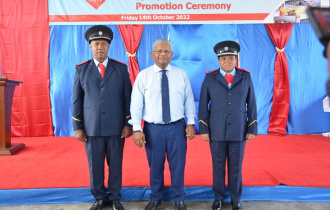 President Ramkalawan witnessed the promotions of Chief Fire Officer and the Deputy Chief Officer of SFRSA