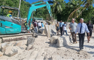 President Ramkalawan visits coastal rehabilitation and infrastructure projects