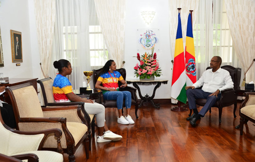President Herminie Receives Beach Volleyball Champions on Courtesy Call