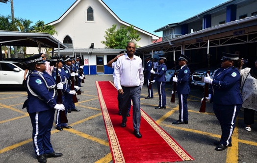 President Herminie Undertakes Official Visit to the Seychelles Police Headquarters