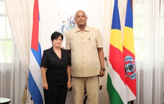 Cuban Ambassador Bids Farewell to President Herminie