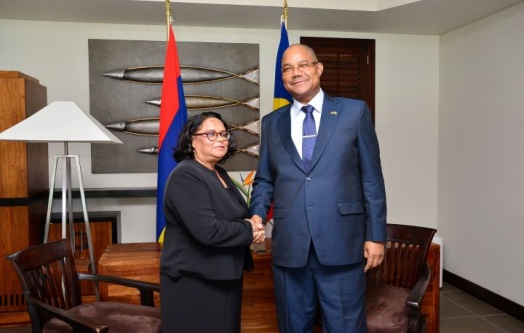 Chief Justice of Mauritius Pays Courtesy Call on President Herminie