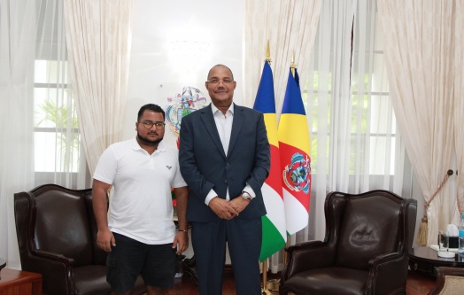 Hook the Challenge winner Kamal Jean-Baptiste meets President Herminie at State House