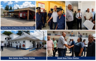 President Herminie Engages with Police and Fire Services on Praslin