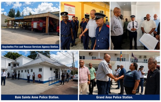 President Herminie Engages with Police and Fire Services on Praslin