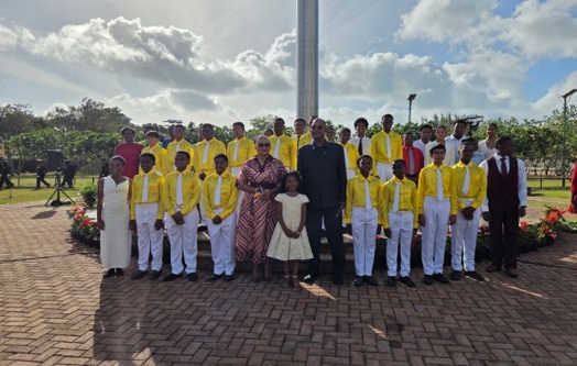 Constitution Day celebrations commence with flag-raising ceremony at Monument Lavwa Lanasyon