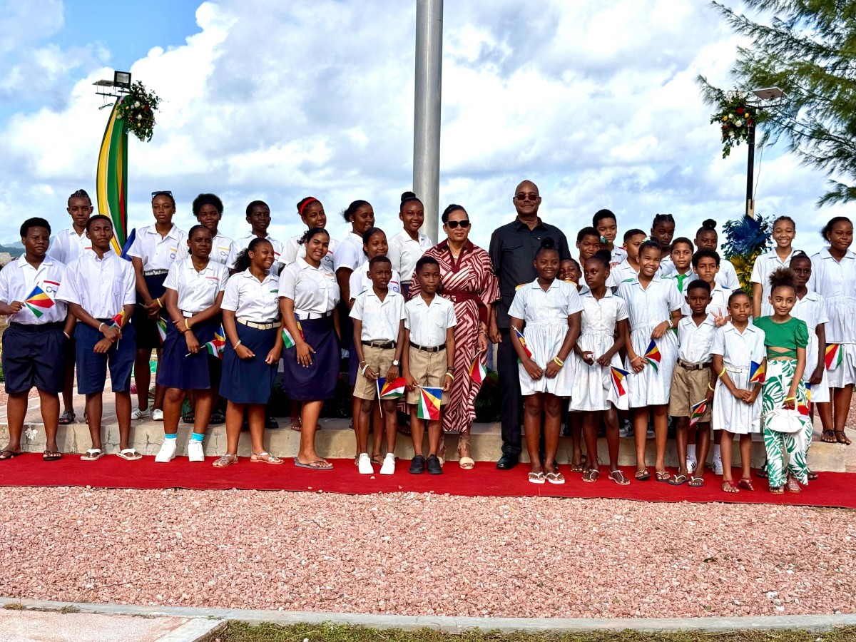 President Herminie Leads First Constitution Day Flag-Raising Ceremonies on La Digue and Praslin