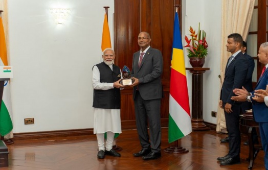 President Herminie Confers Seychelles' Highest Presidential Distinction upon Prime Minister Modi
