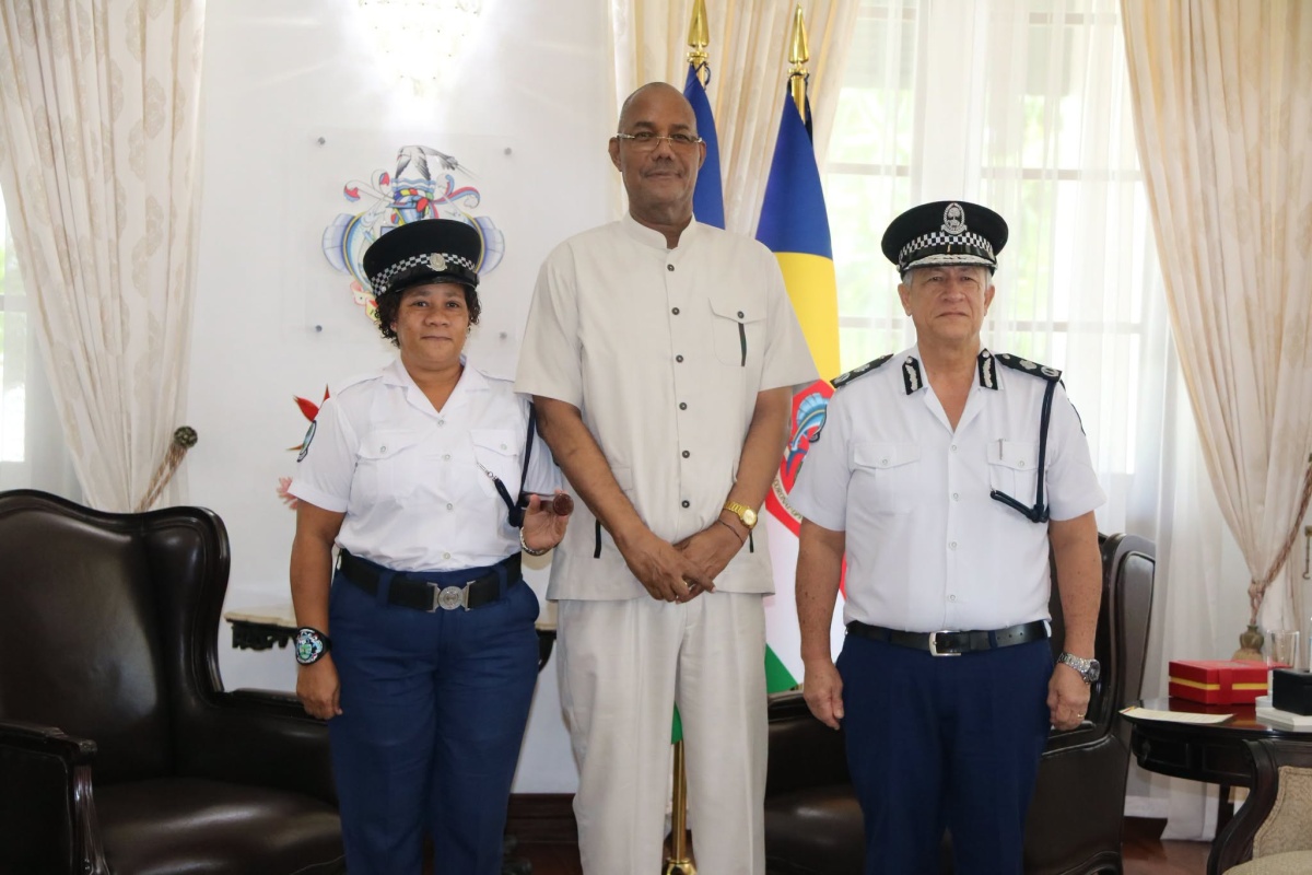 President Herminie Commends First Woman Sergeant Major in Historic Police Appointment