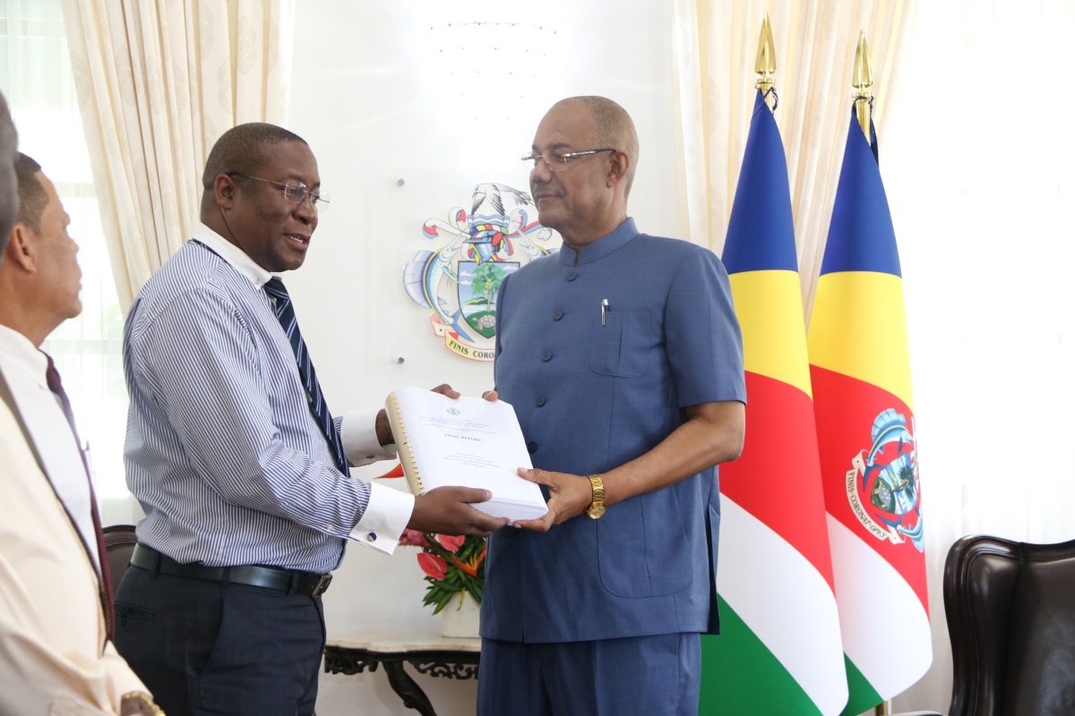 President Herminie Receives Final Report of the Board of Inquiry on the Importation of Firearms