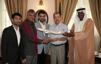 President Michel Welcomes Etihad's Inaugural Flight