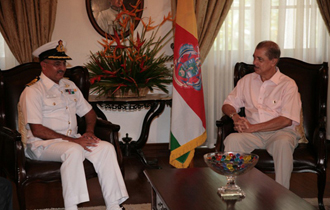 Indian Naval Ship Commander Pays Courtesy Call