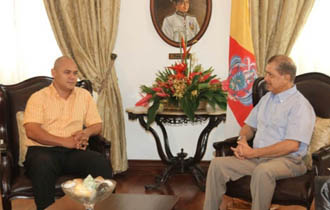 President Michel Meets New Chairman Of The Seychelles Football Federation