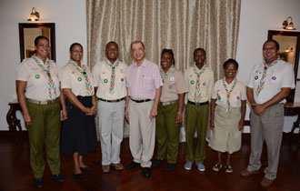President Michel meets with representatives of the Seychelles Scouts Association