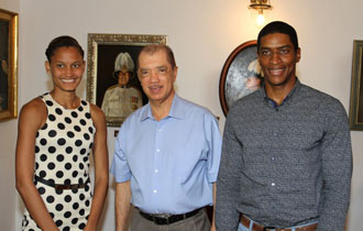 President meets with Seychelles Sportsman and Sportswoman of the Year