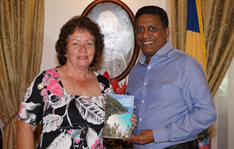 President Faure Meets Seychellois Author Mrs Tirant-Longhurst