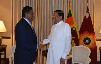 President Danny Faure holds bilateral talks with Mr Maithripala Sirisena President of Sri Lanka