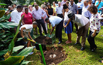 President Faure Commemorates World Environment Day 2017 with Coco De Mer Tree Planting at State House