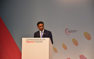 President Faure addresses the Commonwealth Youth Forum