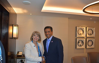 President Faure meets with Minister of State for Africa and MP Mrs Harriett Baldwin