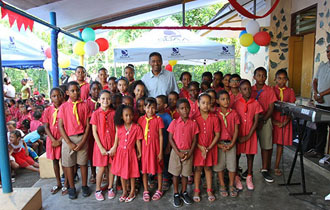 President Faure visit schools on Mahe to mark International Children’s Day