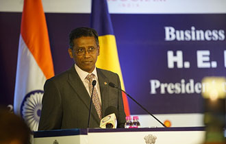 President Faure at the India-Seychelles Business Forum