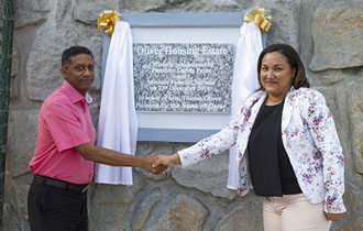 President Faure attends opening of Oliver Housing Estate