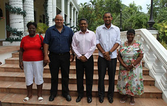 Award-winning Seychellois entrepreneurs meet President Faure
