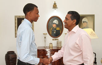 President Faure receives aspiring seafarer at State House