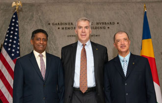 National Geographic society hosts President Faure and former President James Michel