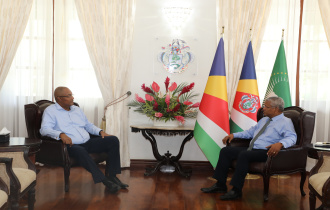President Ramkalawan Receives President-Elect Dr Patrick Herminie at State House